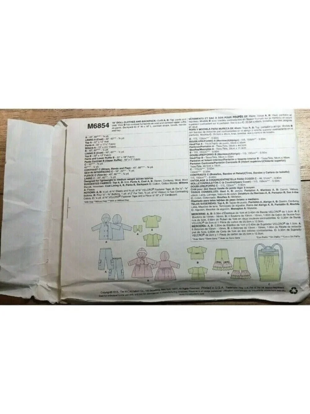 Sewing Pattern McCalls M6854 Crafts 18